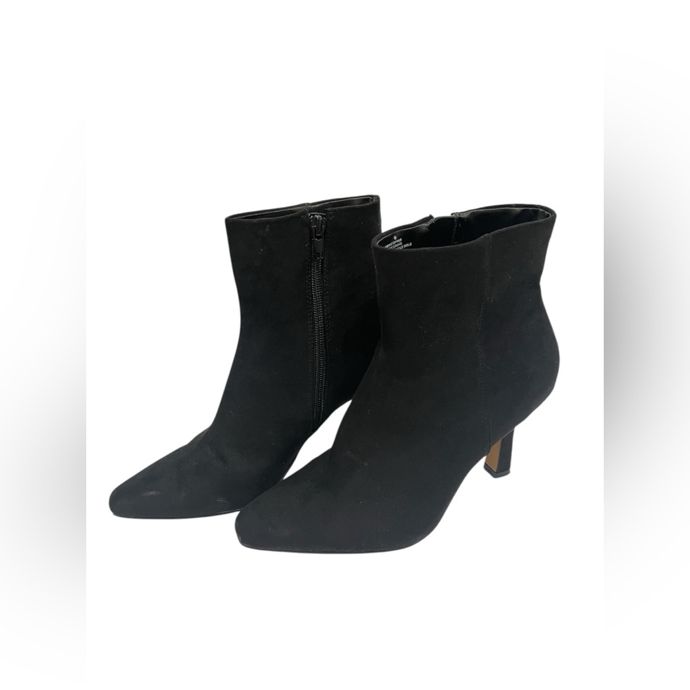 Express Black boots. Novelty thin heel! Used but in good condition.